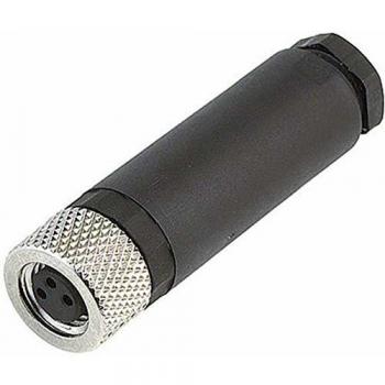 Binder 99-3376-100-04 Series 768 M8 Connector, Straight, Screw Closure