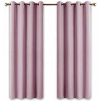 PONY DANCE Baby Pink Blackout Window Curtains