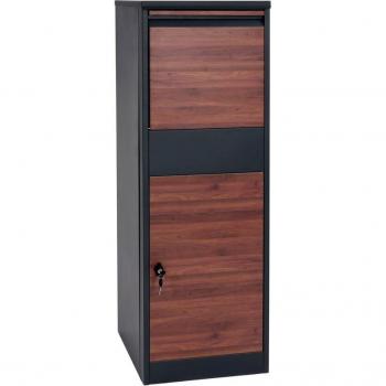 XL Paketkasten verzinkt anthrazit mit Holzfinish