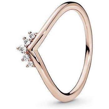 Anillo Clásico Deseo con Tiara y Circonitas Cúbicas en Plata de Ley 48