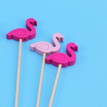 Palillos para bebidas en forma de flamenco, 100 unidades, 12 cm