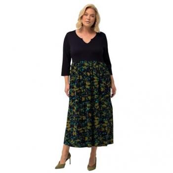 Ulla Popken Damen Jerseykleid, Übergrößen, Schmetterlinge, Tunika-Ausschnitt