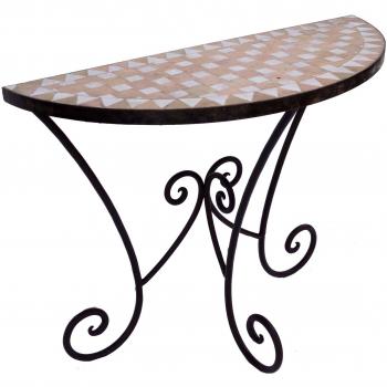 Guru-Shop Halbrunder Mosaik Wandtisch