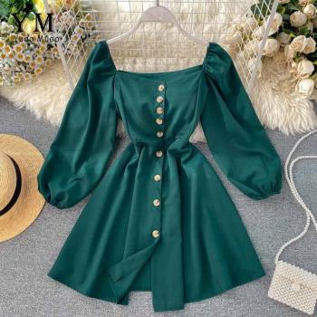 Single-Breasted Vintage Women’s Dress