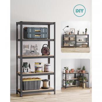 5-Tier Garage Shelving System, 40 x 90 x 180 cm, Grey