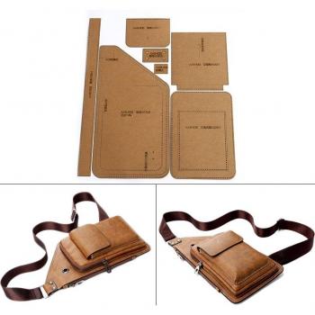 DIY Leather Coin Purse Pattern for Men's Chest Bag 37cm x 20cm