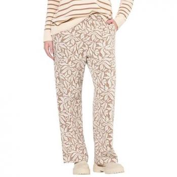 Ulla Popken Braune Strickhose mit weitem Bein