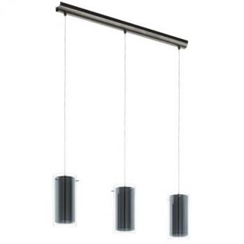Lampadario Contemporaneo 3 Luci E27 Acciaio Nichel