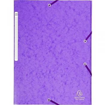 Chemise Exacompta 3 Rabats Élastique Carte Lustrée Mauve