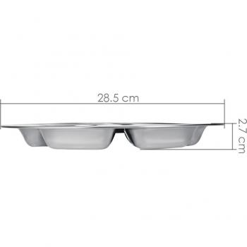 6-Section Stainless Steel Divided Dinner Plate