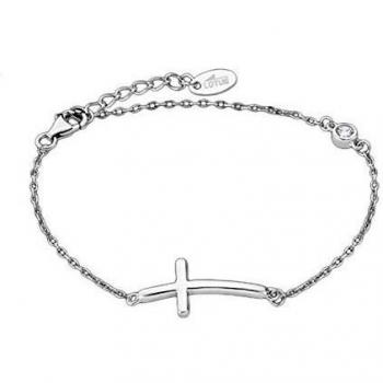Pulsera Lotus Silver LP1918-2/1 de Ley | Cruz | Estuche y Bolsa de Regalo