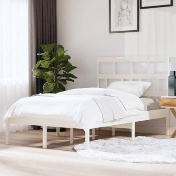 VidaXL White Solid Wood Bed Frame 120x200 cm
