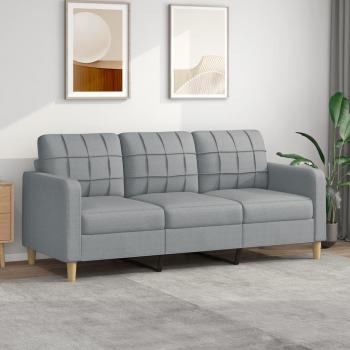 Classic Light Grey 3-Piece Fabric Recliner