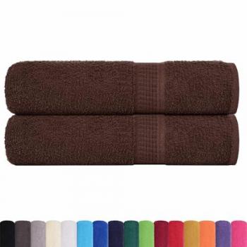 Absorbent Brown Hand Towels 2 pcs 50x100 cm 360 gsm 100% Cotton