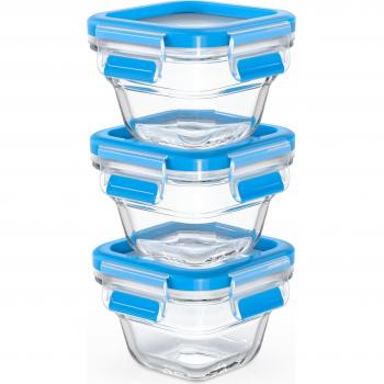 Emsa Frischhaltedose CLIP & CLOSE Glas, 0,18 Liter, 3er Set