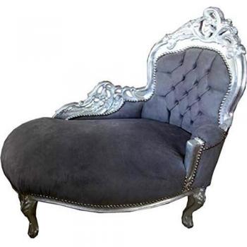 Casa Padrino Barock Kinder Ruhebank Grau/Silber