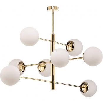 Euluna Caroll Opal Brass 8-Bulb Ceiling Light