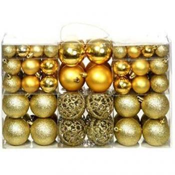 Gold Christmas Bauble Set 100 Pieces 6 cm