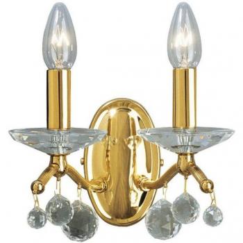 KOLARZ Applique Classica A Candela In Cristallo Oro Lucido, 2x E14
