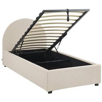 Letto 90 CM con Cassetti e Testiera Bouclé