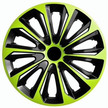 Jeu de 4 enjoliveurs STRONG DUO noir et vert
