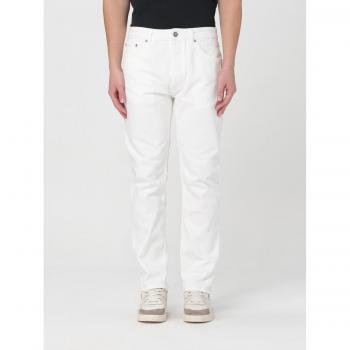 Jeans Uomo 31 Bianco Palm Angels Straight con Logo