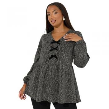 Jacquard Bow Front Dress Shirt in Gold – Women's 26-28