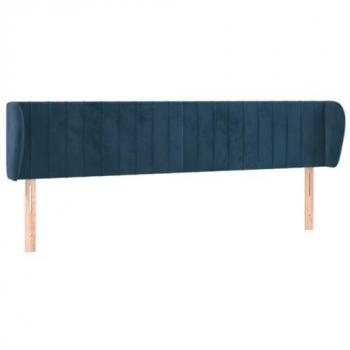 Testiera ad Orecchio Blu Scuro 183x23x78/88 cm in Velluto Vidaxl 208996