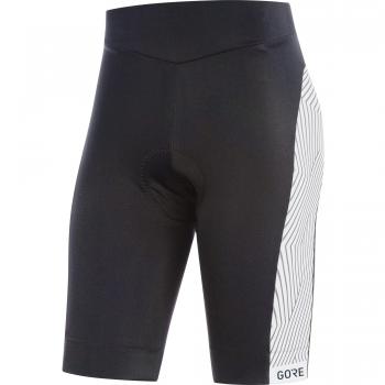GORE Women’s C3 Performance Cycling Shorts – 36, Black/White, with Cushioning