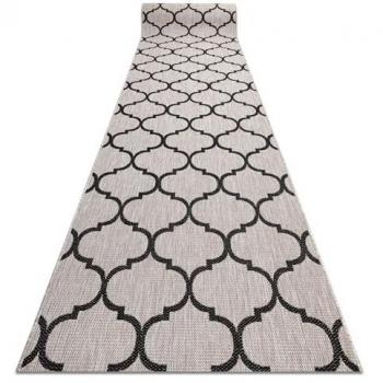 Grey Moroccan Trellis Floor Runner