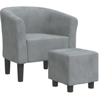 Fauteuil Relaxation Moderne en Velours Gris