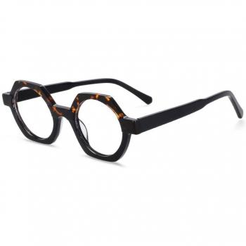 54140 Two-Tone Polyhedral Acetate Frames for Men and Women