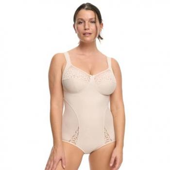 Damen Body Gr. 85, Cup B, beige (elfenbein), 70% Polyamid, 21% Elasthan, 9% Baumwolle