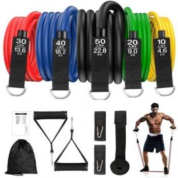 Yoga & CrossFit Widerstandsband-Set – 5‑Stück Expander Tubes