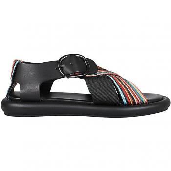 Paul Smith Women's Flat Sandals with Crossed Bands and Buckle Closure Black Size 39 (9 US / 6 UK)