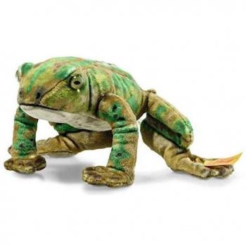 Steiff Original 12 cm grünes Frosch-Kuscheltier – Knopf im Ohr, National Geographic Design
