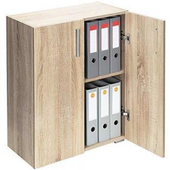 Deuba CASARIA® Kommode mit 2 Türen Holz Modern höhenverstellbarer Einlegeboden Schlafzimmer Büro Flur Mehrzweckschrank Aktenschrank Schrank 2 Fächer mit