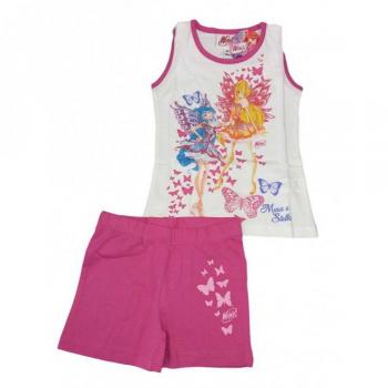 Completo bambina Winx fucsia 2pz canotta e pantaloni 3A
