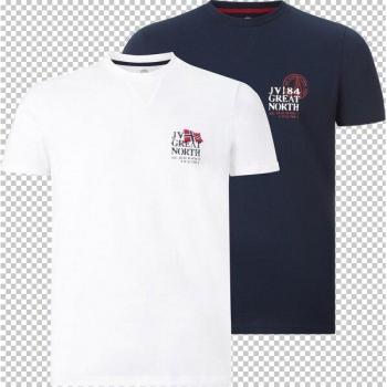 Jan Vanderstorm T-Shirt‑Doppelpack ADEKE – zweifarbige Variante