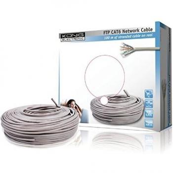 Konig 100 m Cat6 Netzwerkkabel, FTP, Twisted Pair, Spule