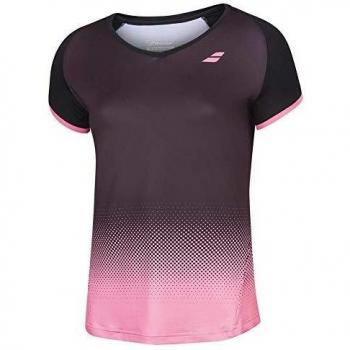 Babolat Compete Cap Sleeve Oberteil Damen – Schwarz/Geranium Pink S