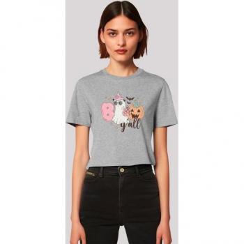 F4NT4STIC Boo Retro Halloween T-Shirt – Damen – XXL – Erdgrauemuster