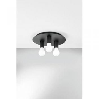 Plafoniera Strike 3 luci metallo nero