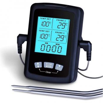 Termómetro Digital de Cocina AIRMSEN, Doble Sonda, Impermeable para Cocinar Carne