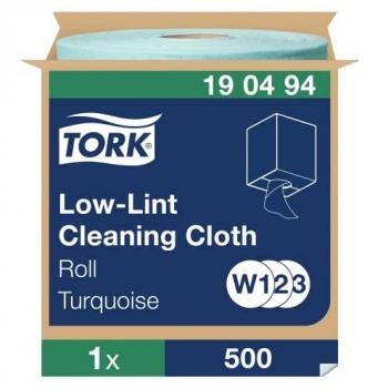 Tork Premium Fusselarme Reinigungstücher Türkis, 1-lagig, 500 Tücher pro Rolle