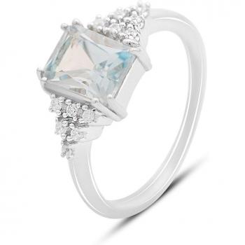 Light Sky Blue Topaz Silver Band 2.13ct