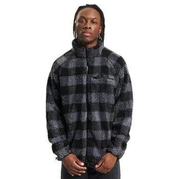 Brandit Giacca Teddy Black / Grey S