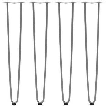 Gambe a forcella grigie per tavolo, 71 cm, set di 4