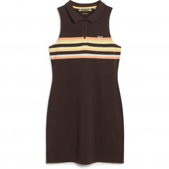 Polo-Minikleid, Damen Superdry Marron