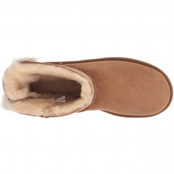 UGG Australia Damen Mini Stiefel mit Fluff Bow, Braun